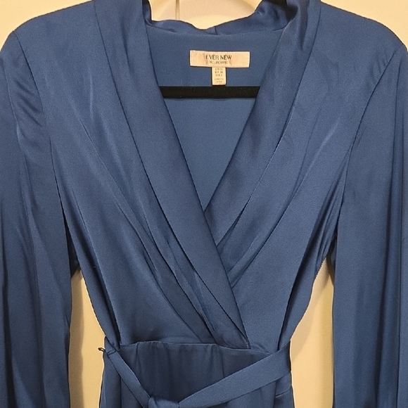 Blue Wrap Tiered Ruffled Dress - Picture 6 of 6